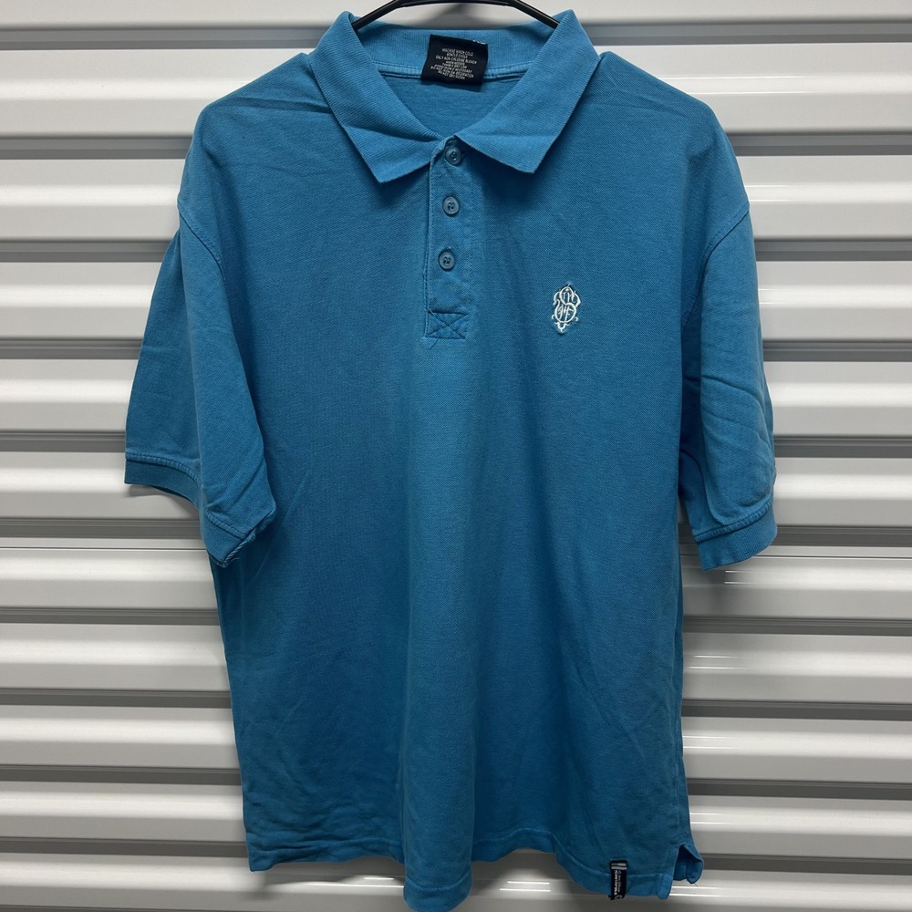 Southpole Mens Polo Shirt XL 100% Cotton Blue Short Sleeve Y2K Streetwear — photo 2